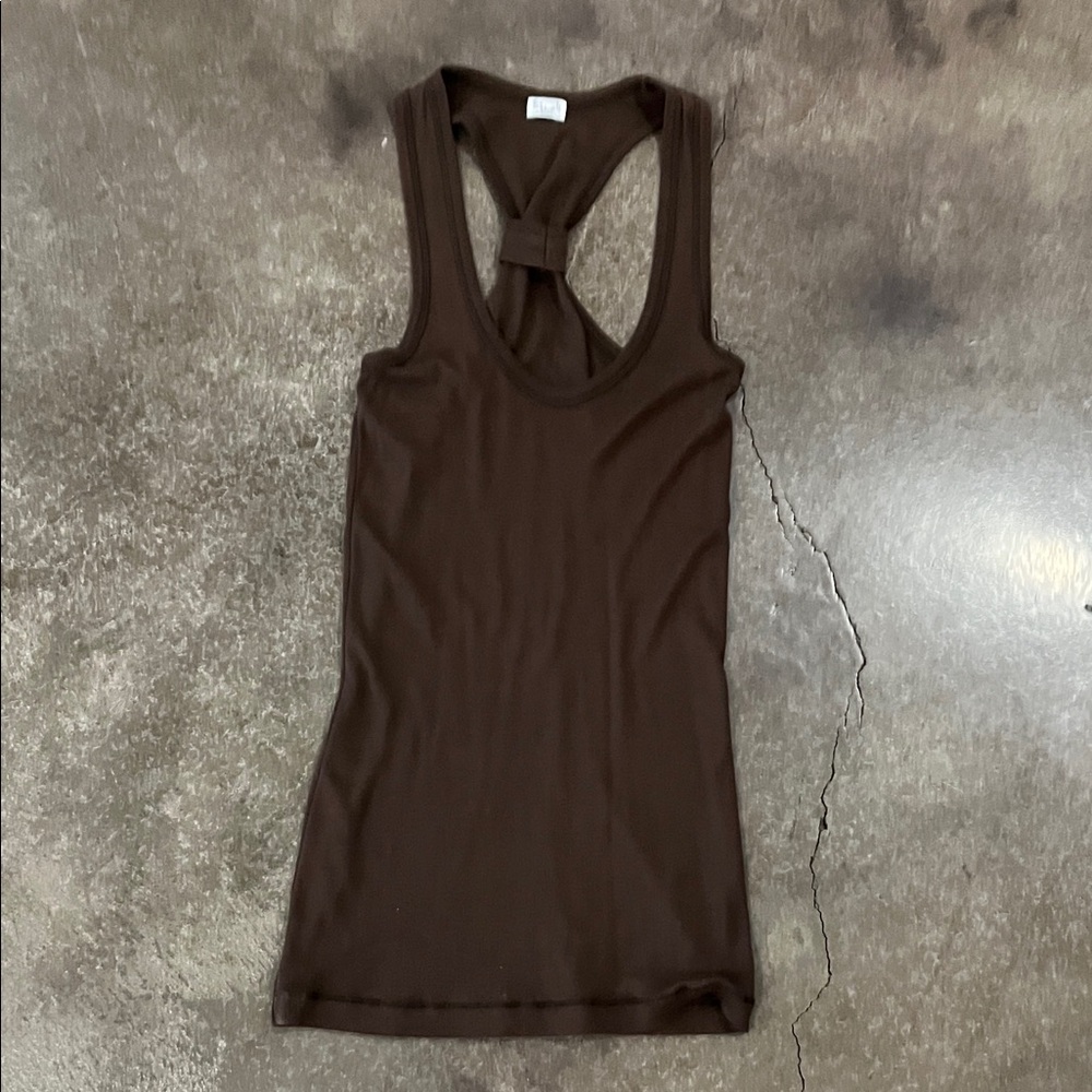 Splendid Dark Brown Racerback Tank with Twist Back